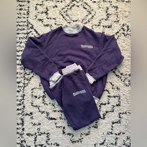 Madhappy purple alumni crewneck and jogger set size XS NWOT